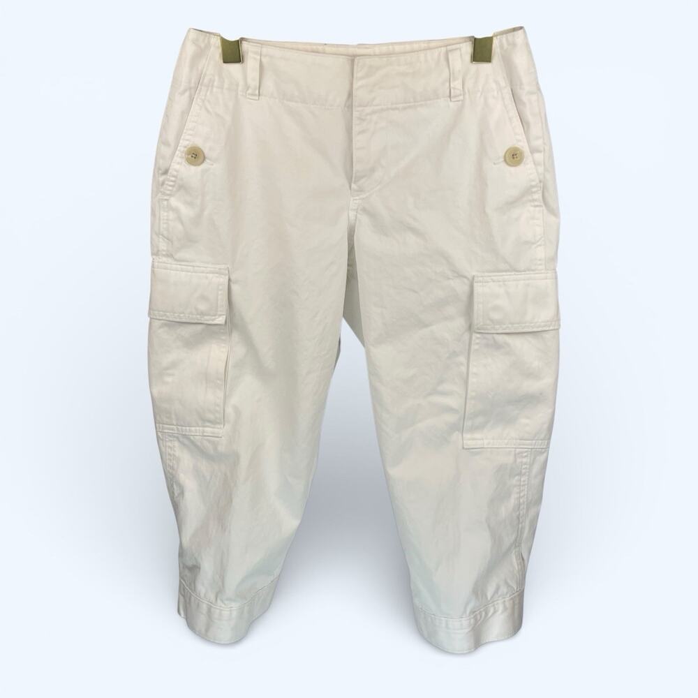 Banana Republic Women's Twill Cargo Capri White sz 4